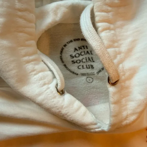 Anti Social Social Club Cream Hoodie - Picture 2 of 5
